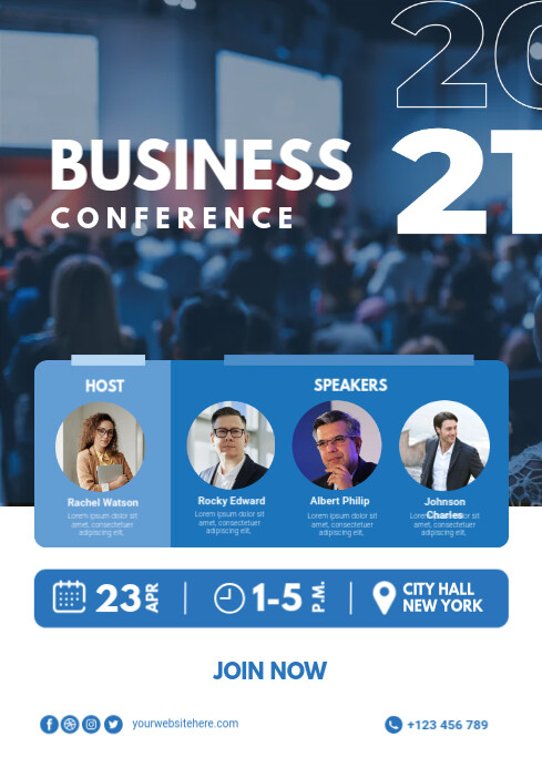 Business Conference Poster A4 template