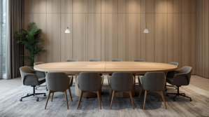 สีน้ำตาล business conference room design background YouTube Thumbnail Template