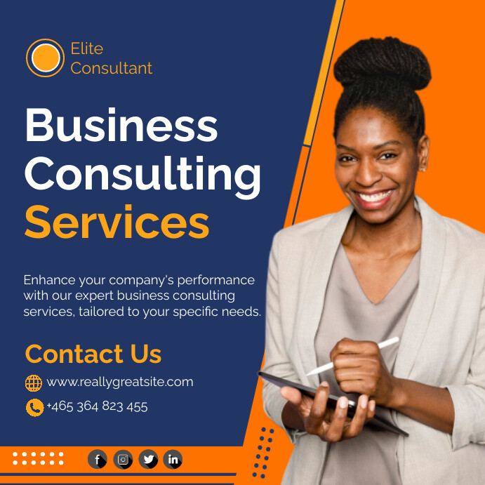 Business Consulting Services Square (1:1) template