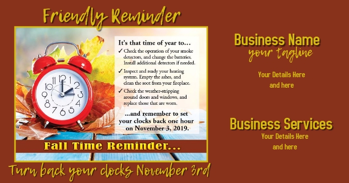 Business Daylight Savings Postcard Template | PosterMyWall