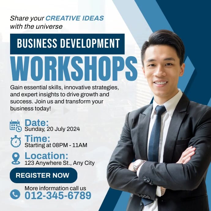 Business Development Workshops Template | PosterMyWall