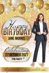 business employee birthday wishes Poster template