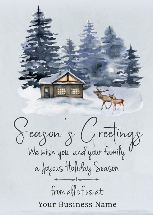 Business Employee Winter Landscape Card Template | PosterMyWall
