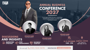Paars Business Conference Twitter Post Template