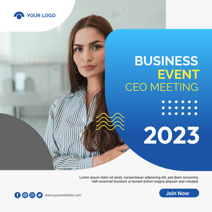 Business Event Meeting Social Media Post Template PosterMyWall