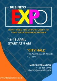 Business expo poster template A4