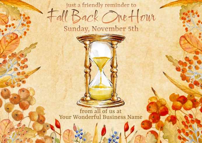 Copy of Business Fall Time Change Postcard | PosterMyWall