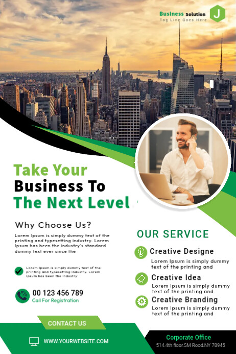 business flyer Transparent 4 stopy × 6 stóp template