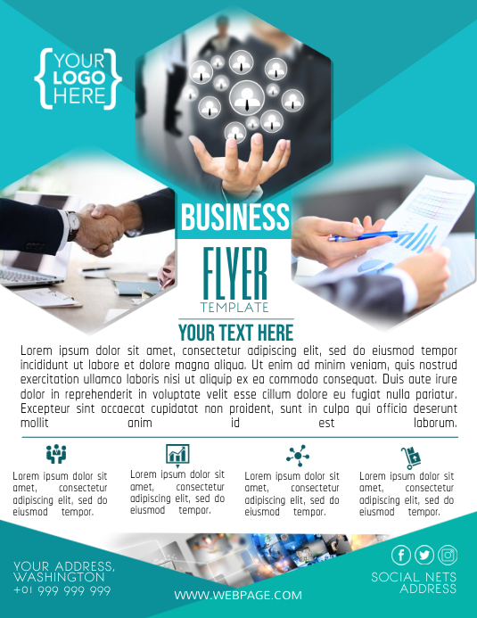 Business Flyer Poster Рекламная листовка (US Letter) template