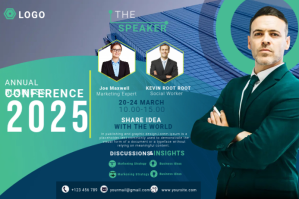 Blau business flyer template Etiket