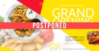 Business Grand Opening Postponed Social Media Facebook Event Cover template