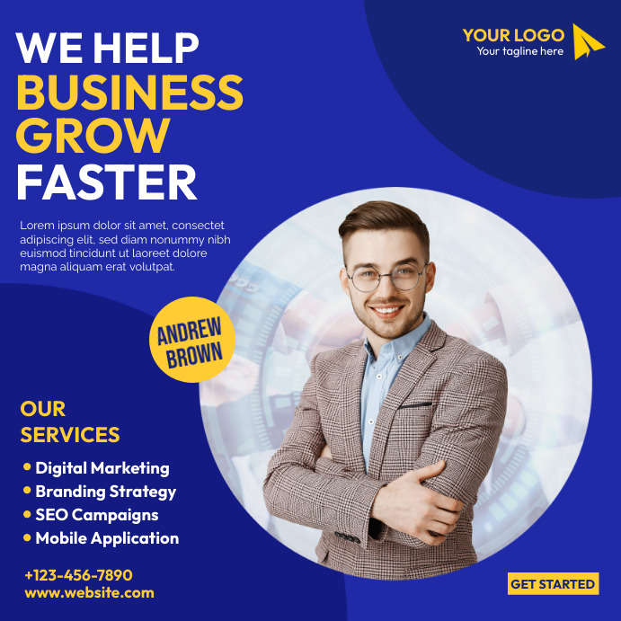 business grow ad Instagram Post template