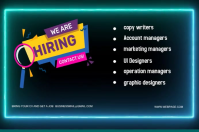 business hiring poster and flyer desing Etykieta template