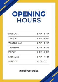 Business hour template A4