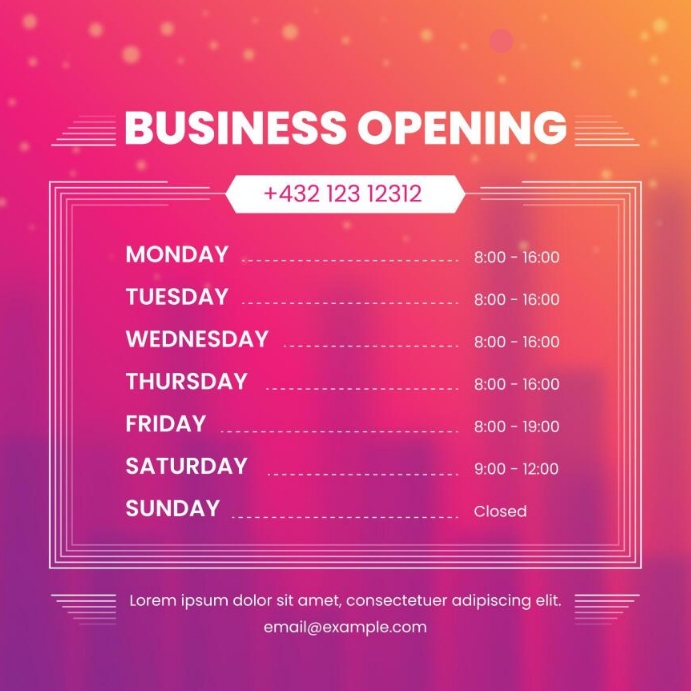 Copy of Business hour time poster design template | PosterMyWall