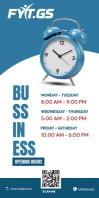 Business Hours – Plan Your Visit Cartel enrollable de 3 × 6 pulg. template