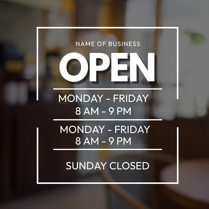 BUSINESS HOURS BANNER Template | PosterMyWall