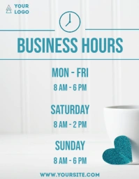 Business hours coffee shop house flyer