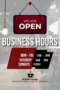 business hours Poster template