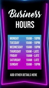 Program Hours Design business hours Template | PosterMyWall