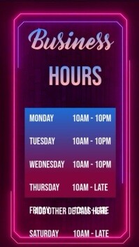 business hours Template | PosterMyWall