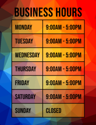 Business Hours Template | PosterMyWall