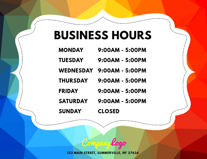 Business Hours Flyer Template Postermywall