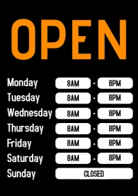 Business Hours Open Door Sign Working times