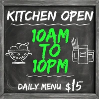 Business Hours Sign - Opening Times Restaurant Instagram Post template