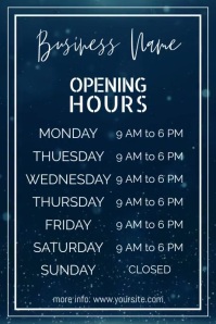 Operating Hour Poster Business Opening Hours Poster Template | PosterMyWall