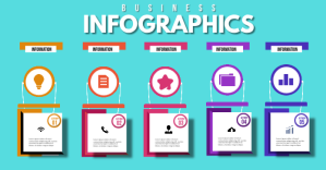 Turchese Business Infographics Imagen Compartida en Facebook Template