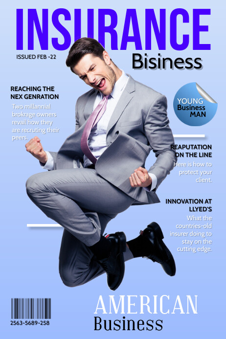 Business insurance magazine Cover Page Templa Template | PosterMyWall