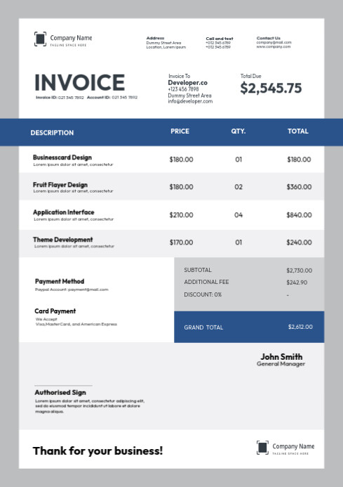 Business Invoice Ads Template | PosterMyWall