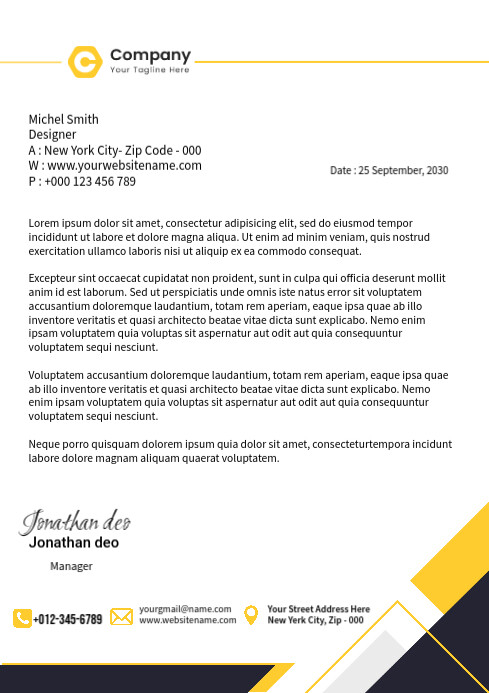 Business Letter Head Template | PosterMyWall