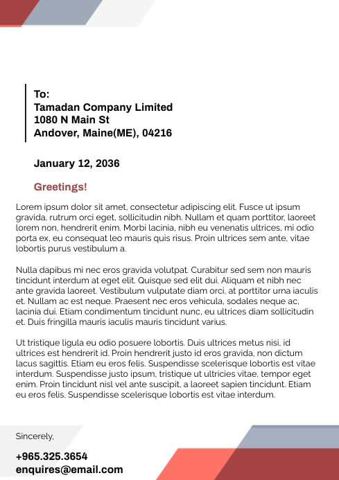 business letterhead A4 template