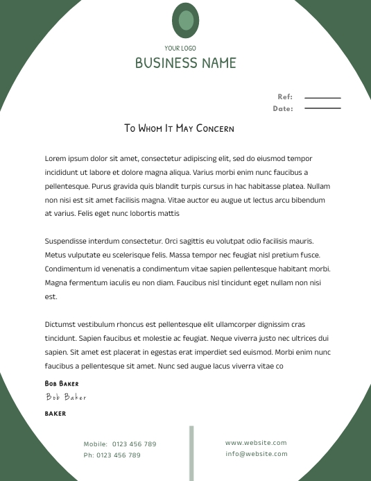 Business Headed Letter Template