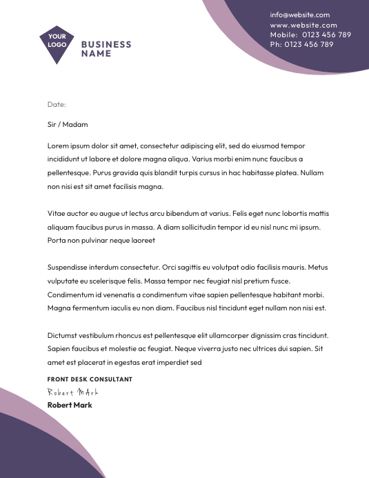 Free-Business-Letterhead-Template Free business letterhead template