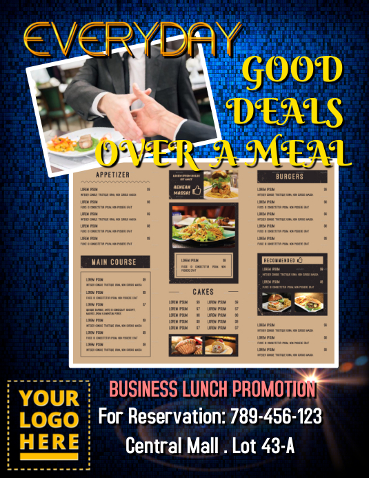 Business Lunch Promotion Flyer (US Letter) template