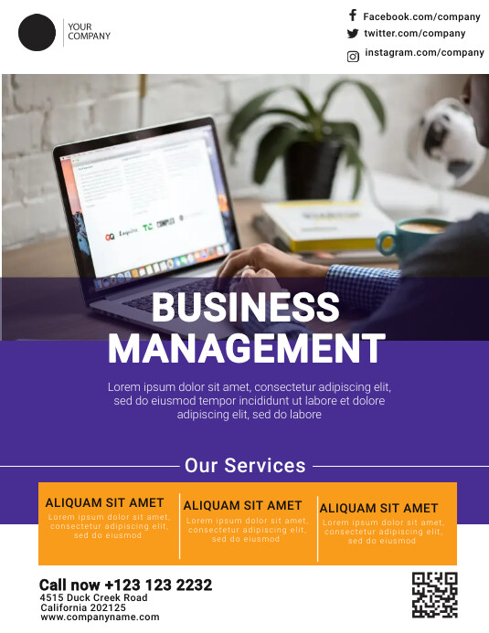 Business Management Ads Ulotka (US Letter) template