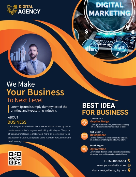 business marketing agency flyer Pamflet (VSA Brief) template