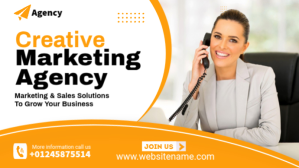 business marketing agency flyer Video copertina Facebook (16:9) template