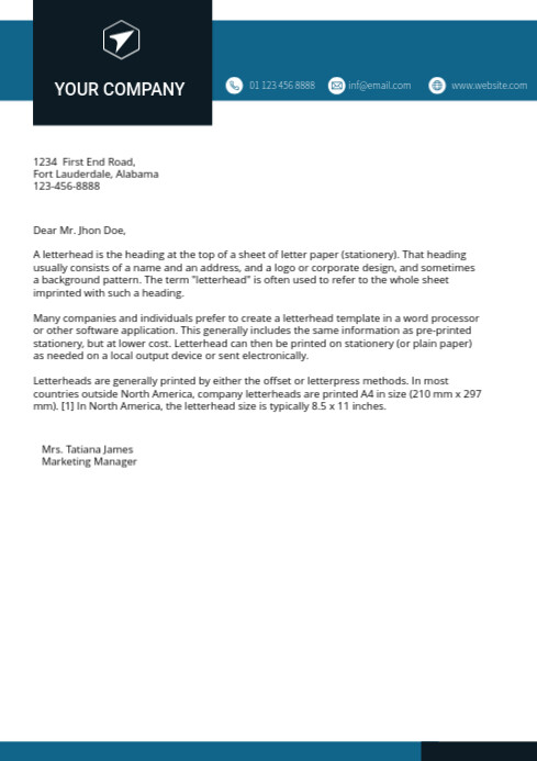 Business Marketing Letter Head Template  PosterMyWall
