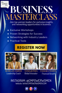 Business Masterclass For Women Leaders Poster template