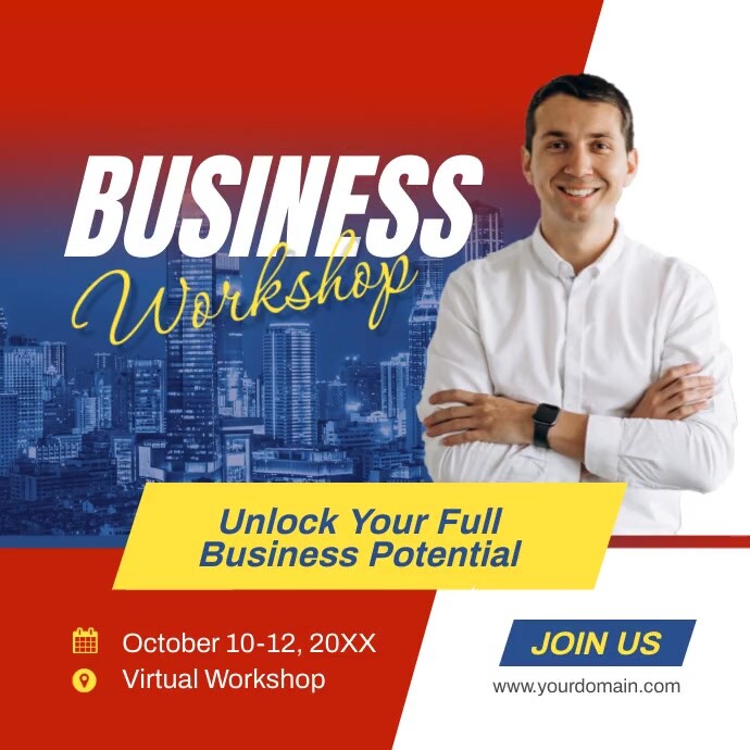 Business Mastery Workshop Event Template Instagram Post