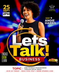 Business meet talk conference seminar discussion training online zoom meeting invite flyer template Instagram Portrait