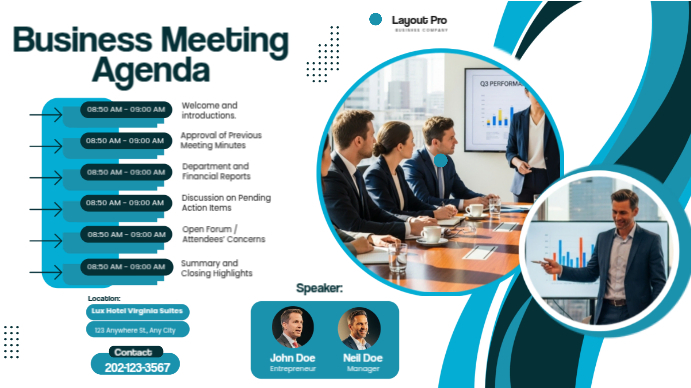 Business Meeting Agenda Thumbnail YouTube-Miniaturansicht template