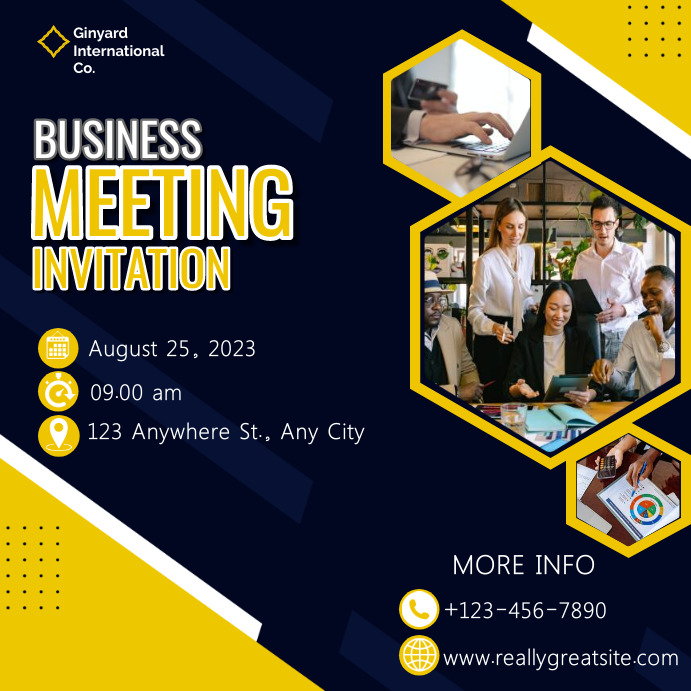 Business Meeting Invitation Template | PosterMyWall