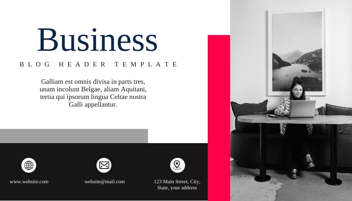 business modern blog header template | PosterMyWall