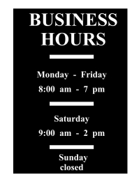 OPENING HOURS Template PosterMyWall