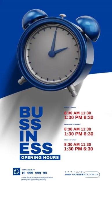 Operating Hour Poster Business opening hours Template | PosterMyWall